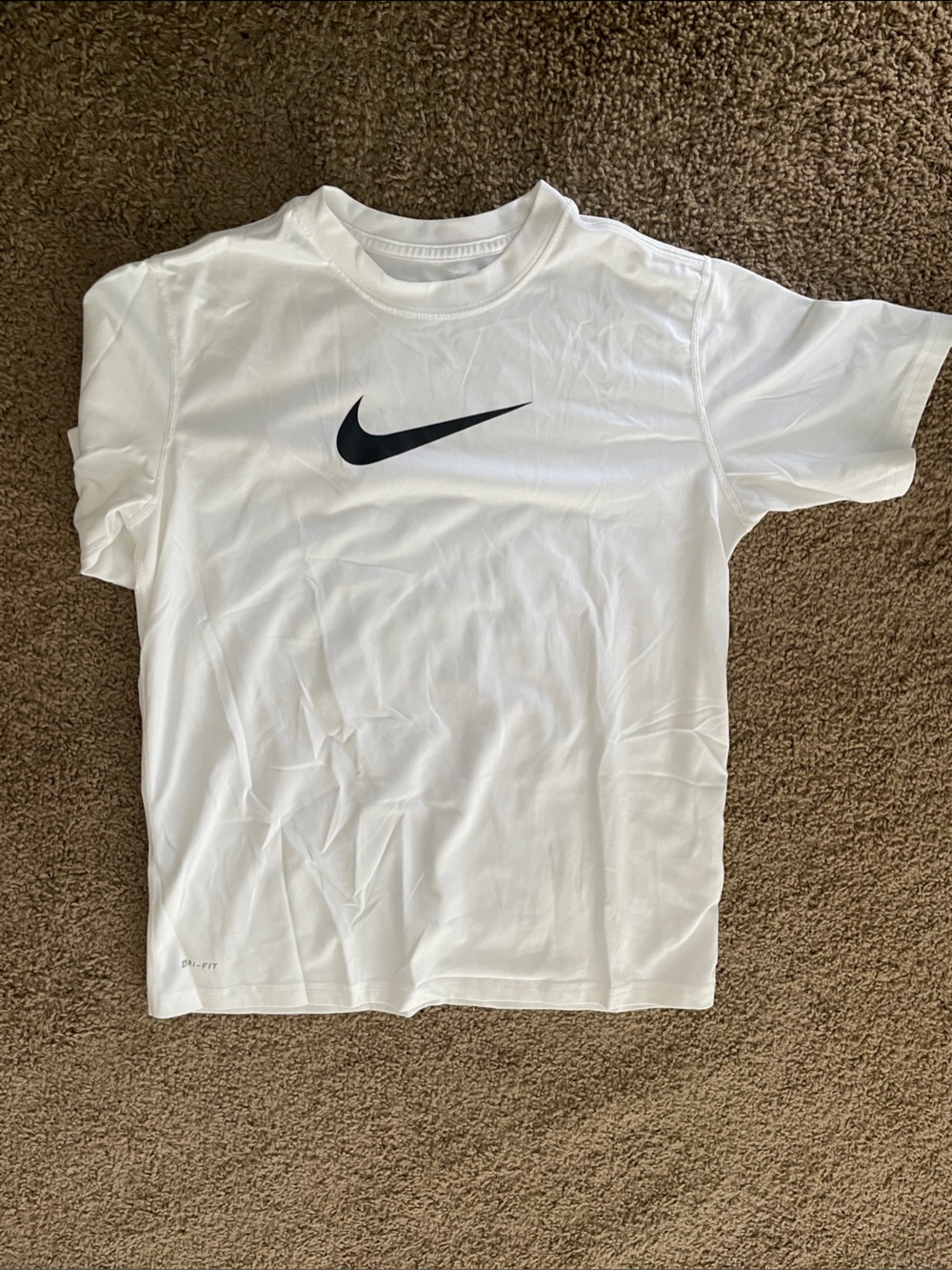 Nike White Dri-FIT Tee with Black Logo